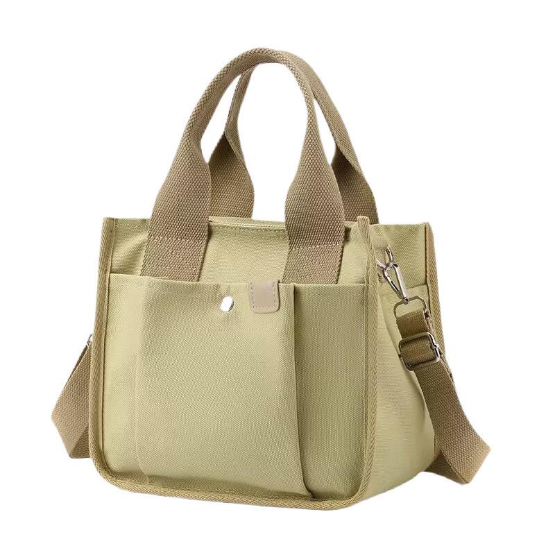 Damen Canvas Lunchtasche mit großer Kapazität und mehreren Fächern – Ideale Umhängetasche für Büro oder Mütter.