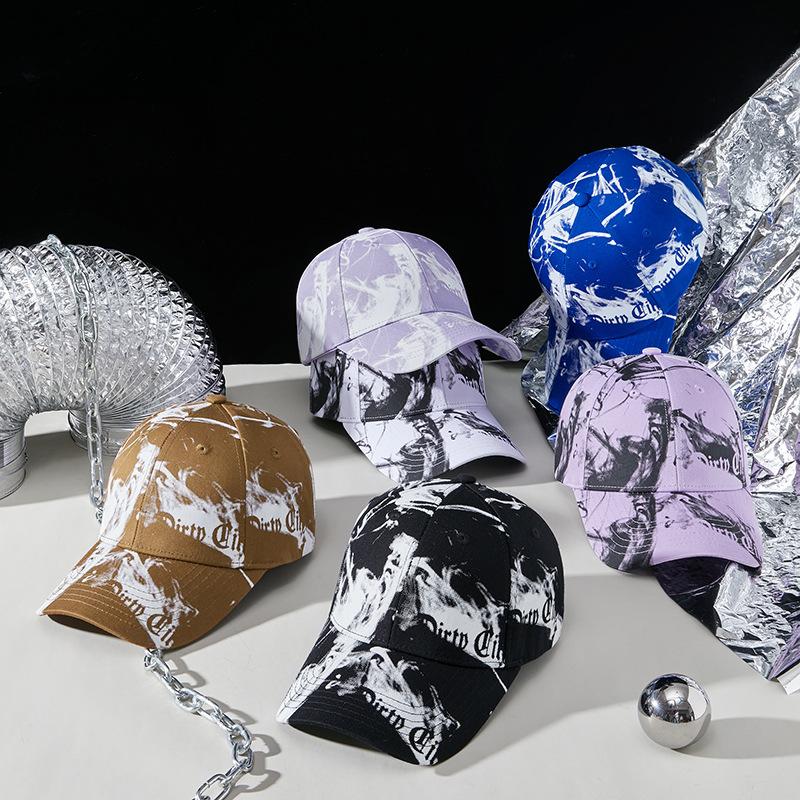 Hard Top Printed Cotton Baseball Cap Men Women Graffiti Duck Tongue Hat Casual Sun Shade Sunscreen Hat