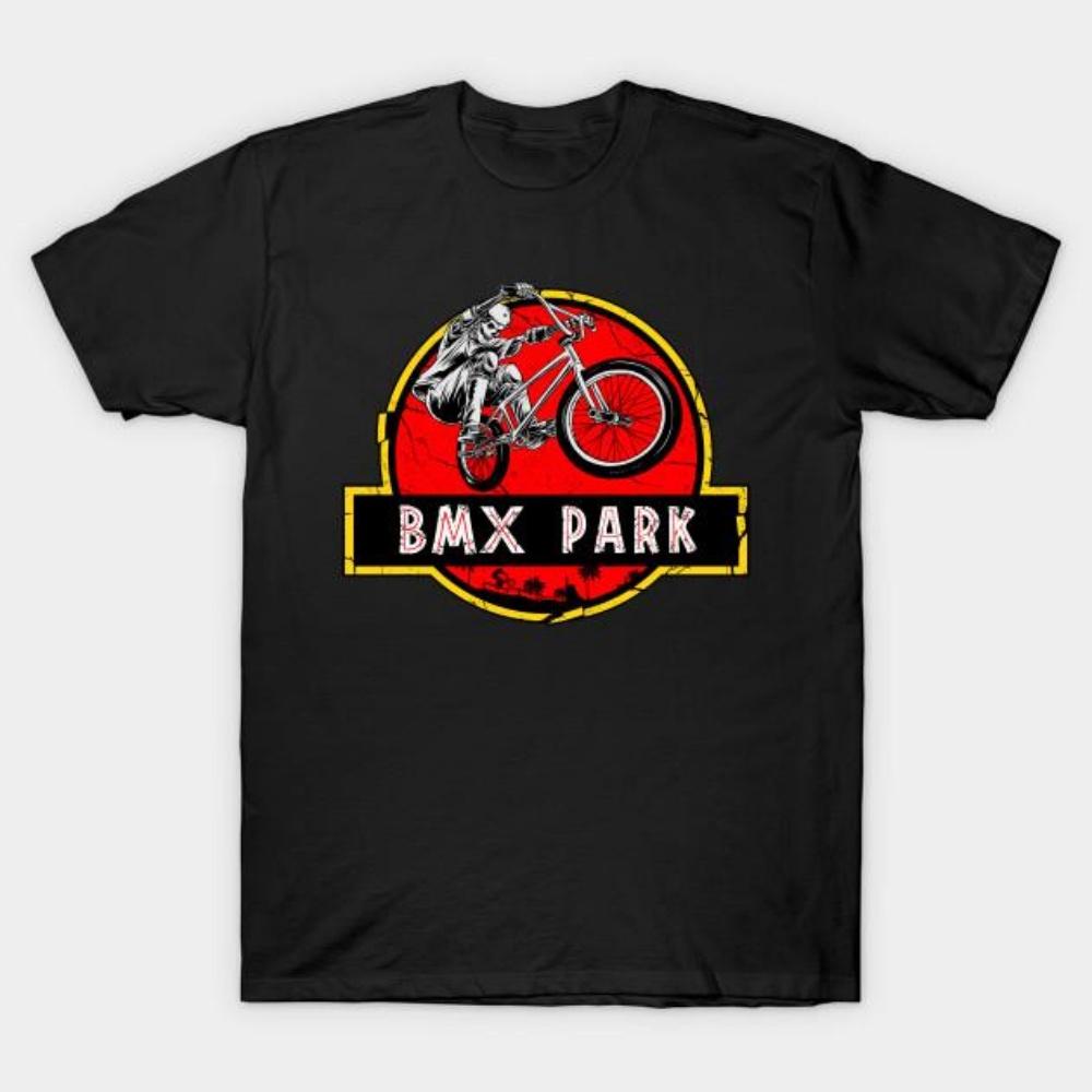 Мужская черная футболка с принтом Bmx Park Печать на трансферной бумаге без вырезания Хлопковая футболка S чёрный