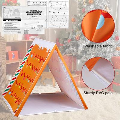 Yousheng Gingerbread Christmas Tent 43" X 33" Brown Christmas Sleepover Tent for Kids Gingerbread Play Tent House for Indoor Holiday Party