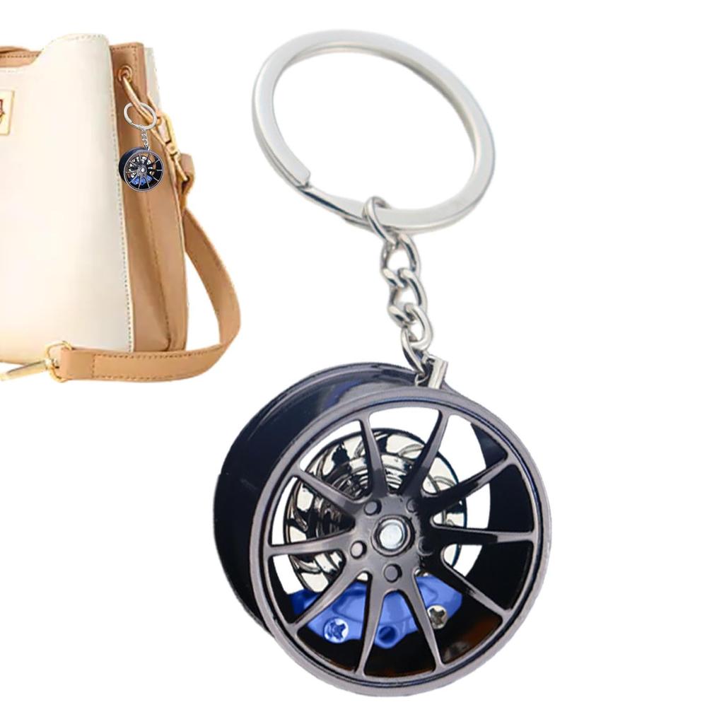 Wheel Hub Metal Keychain, Wheel Hub Keychain, Auto Parts Car Keychain, Creative Auto Parts