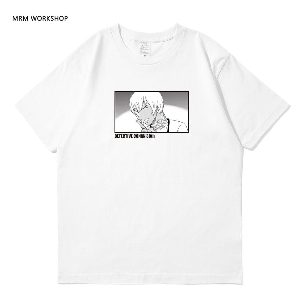Detektyw Conan Anime Periferyjne Ubrania Krótki Rękaw Kudo Shinichi Amuro Przez Potwór Złodziej Kidd T-Shirt Męski i Damski