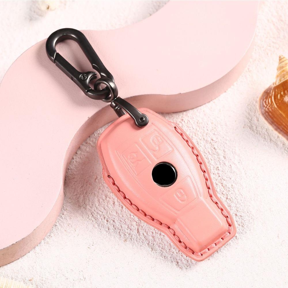 Women's key cover is suitable for Mercedes-Benz key cover Internet celebrities The same leather bow car key cover can be