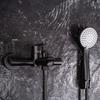 Ontario Rea Matte Black Bathtub Faucet with Wall-Mounted Shower Head