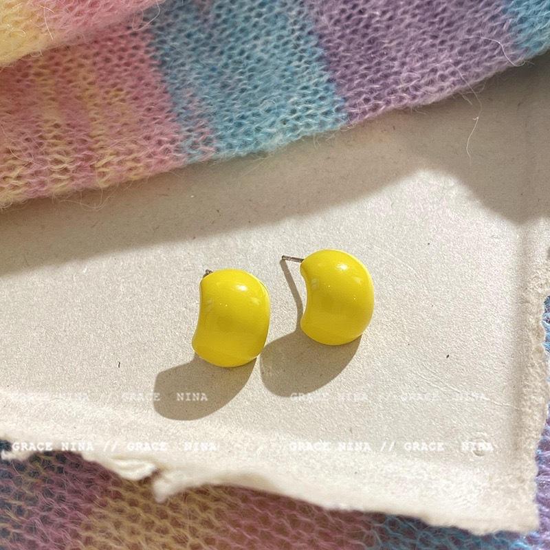 

Spring outing~ wind colored jelly bean earrings new popular personalized simple earrings girls earrings жёлтый