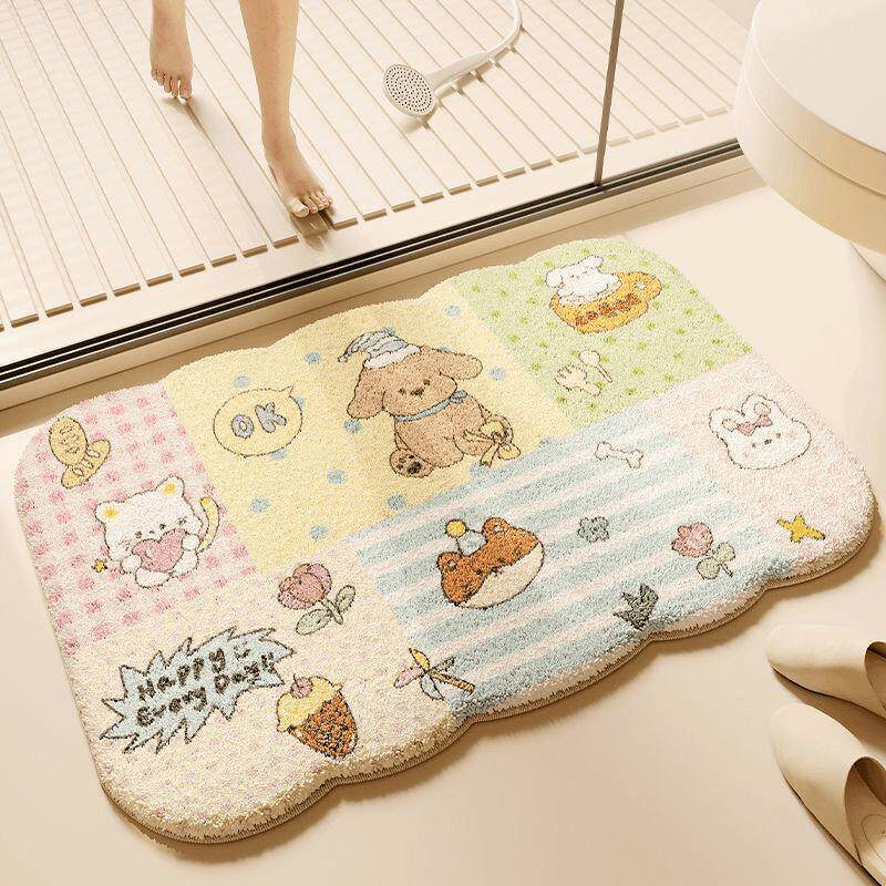 Imitation cashmere bathroom floor mat toilet toilet toilet door  absorbent foot mat household quick-drying carpet
