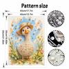 DIY Framed Pearl Painting Kit with Cute Duck in Straw Hat 5D Sparkling Bead Art Canvas Ready to Display Home Decor Wall Art Gift Idea