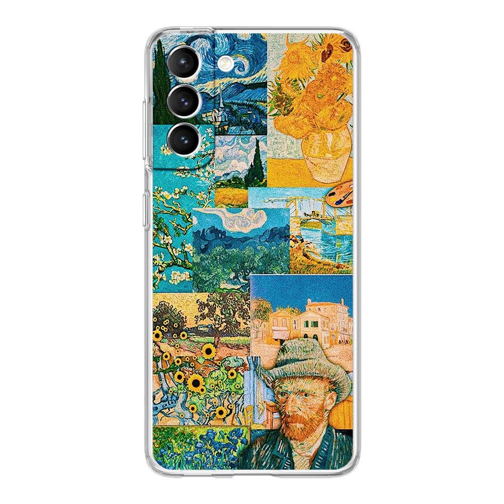 Starry Sky Van Gogh Art Phone Case For Samsung Galaxy S24 S23 S22 S20 Ultra S21 FE 5G S10 S9 Plus S10E S8 Silicone Clear Cover