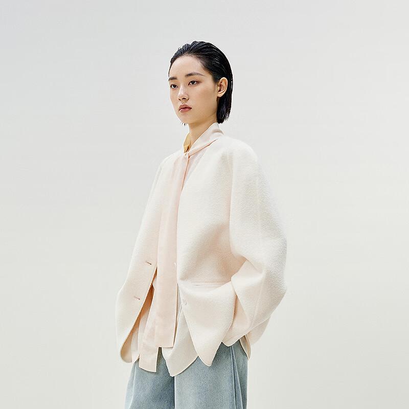 

LESS 2025 Spring Loose Mid-length Wool Blend Coat M