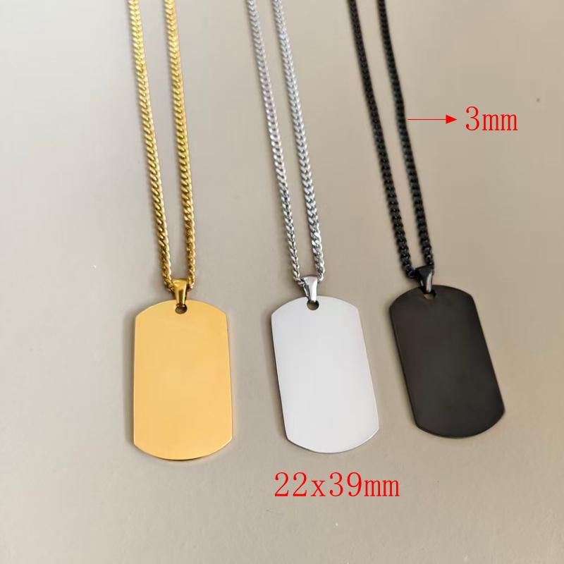 10pcs Titanium Steel Exquisite Trendy Men's Pendant Necklace Polished Mirror Men's Fashion