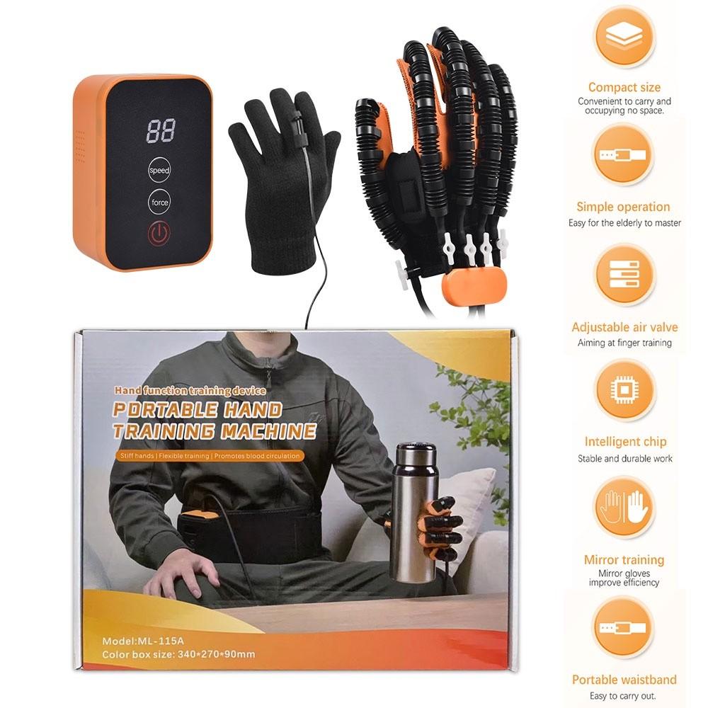 Portable Rehabilitation Robot Gloves Mirroring Stroke Hemiplegia Hand Function Training Glove Finger Care Equipment