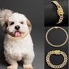 Luxury gold imitation diamond pet collar - Cuban chain cat and dog exclusive, hip-hop style daily wear and party accessories
