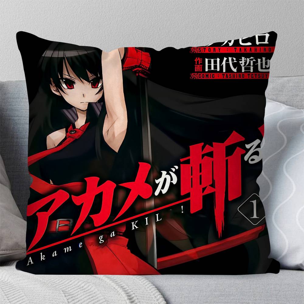 Anime Akame Ga Kill Pillow Case Square Pillow Bedroom Sofa Leisure Comfort Cushion Car Living Room Home Decoration