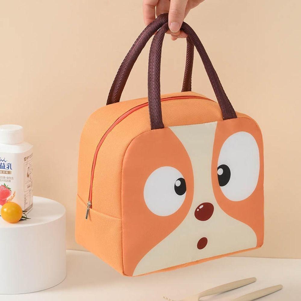 Cartoon Animals Pattern Thermal Lunch Bags Waterproof Lunch Box Handbag Tote Lunchbox Bag  Children