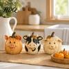 Saisonale Bauernhaus-Raumakzente Künstliche Kürbisdekoration, Niedliche Tiere Dekorative Kürbisse, Thanksgiving Harzkürbisse Tierfiguren für den Kamin