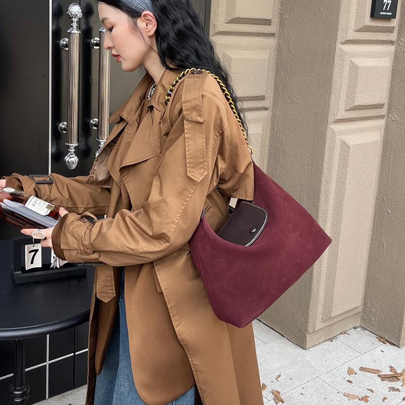 Women's Bag Frosted Cowhide Women's Bag Tote Crossbody Bag Genuine Leather Large Capacity Single Shoulder Chain Bag