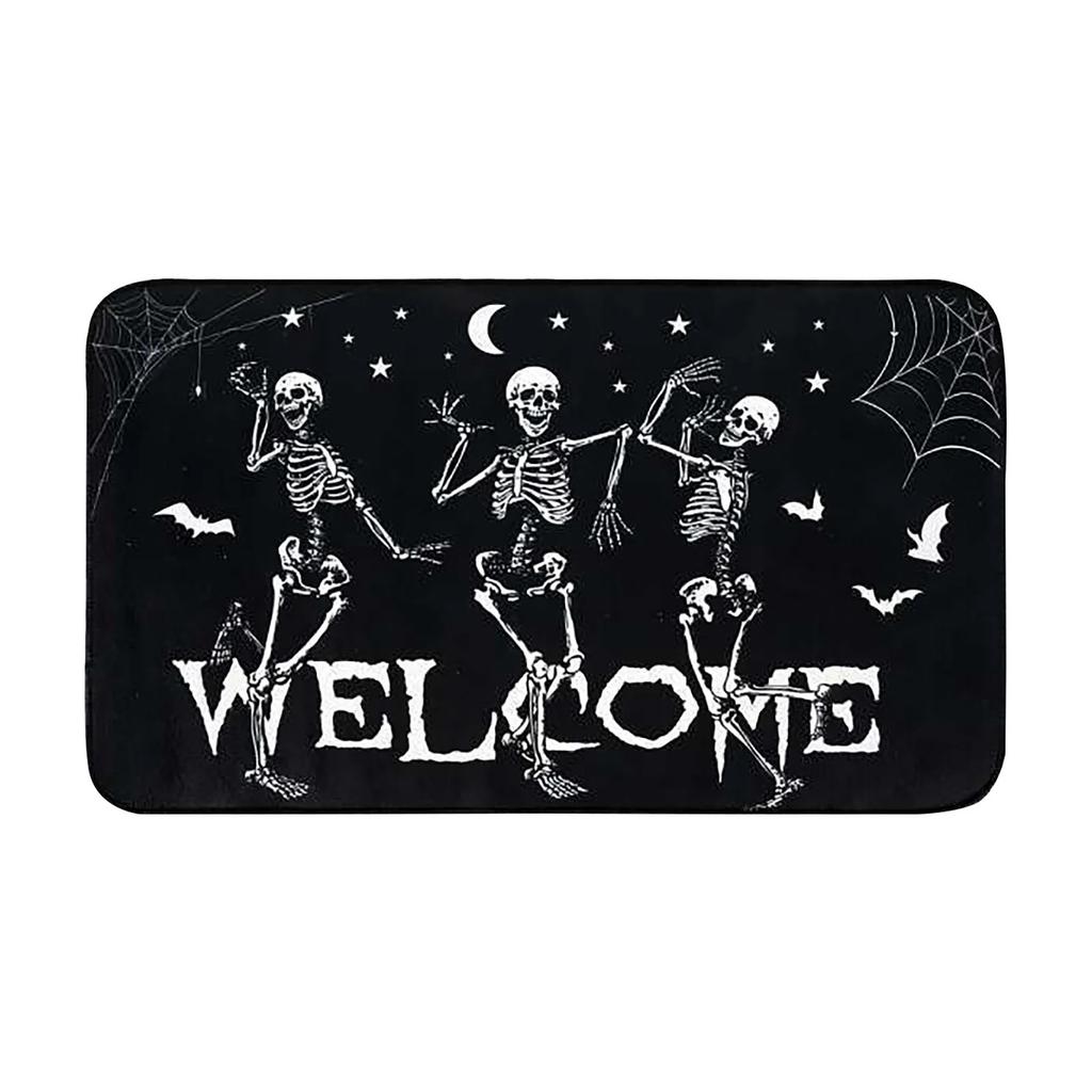 Halloween Print Carpet Cute Ghost Skull Non-slip Welcome Entrance Carpet Kitchen Bedroom Living Room Carpet Decoration