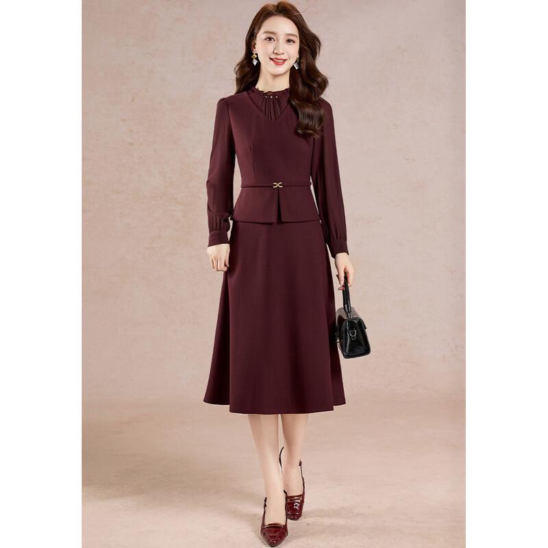 Elegant Spliced Faux Two-Piece Midi Dress