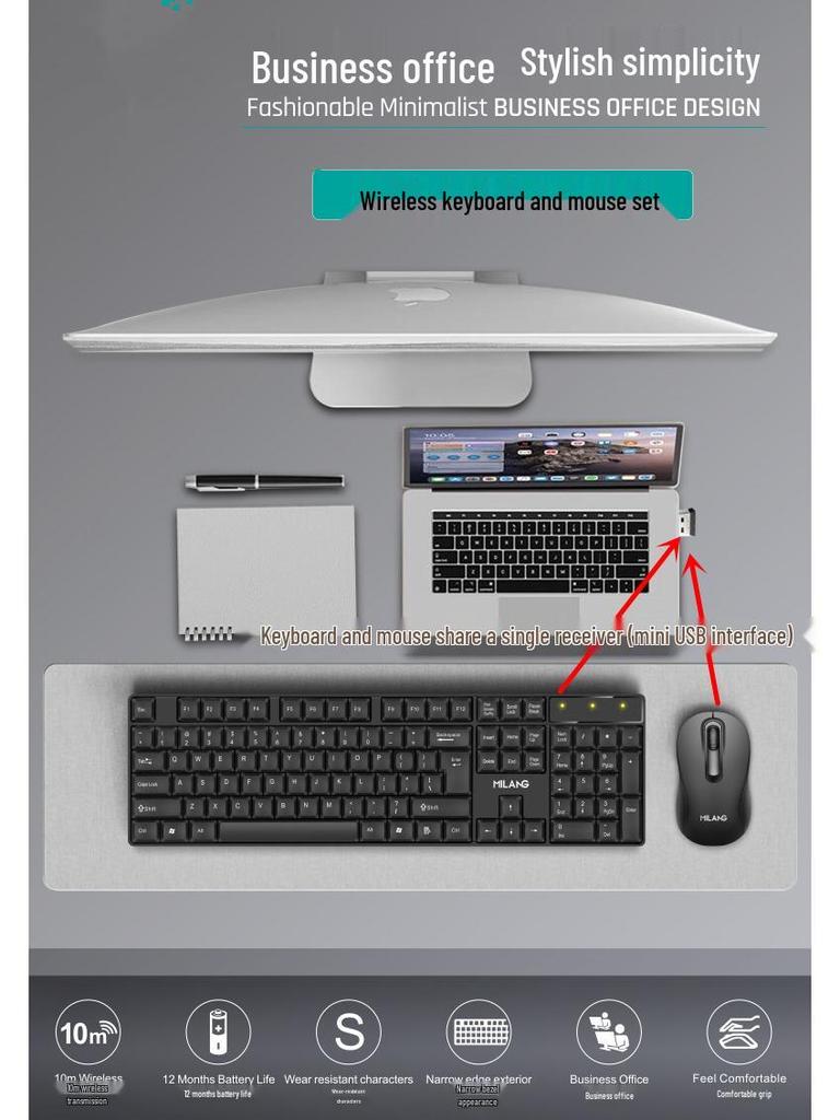 Wireless Mouse & Keyboard Set - Free Shipping, Perfect for Home, Office & TV Use