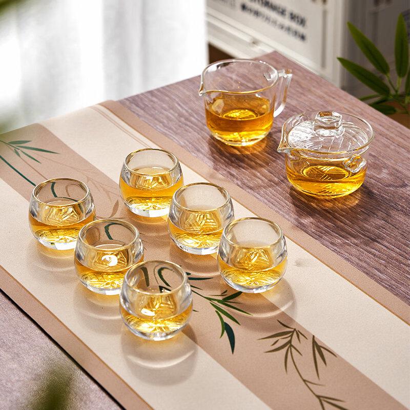 ZISIZ Chinese Style Transparent Glass Thumb Ring Cup