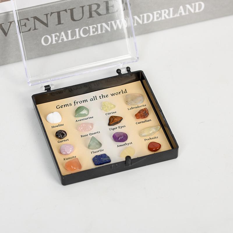 Mini-Kristall-Edelsteinsammlung: 16/25 Typen für die geologische Bildung (Amethyst enthalten)
