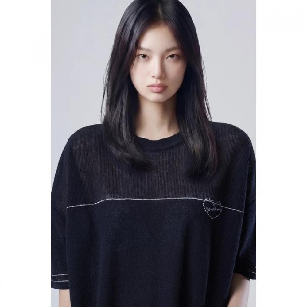Benetton Back Stripe Crochet Knit Bakp73631