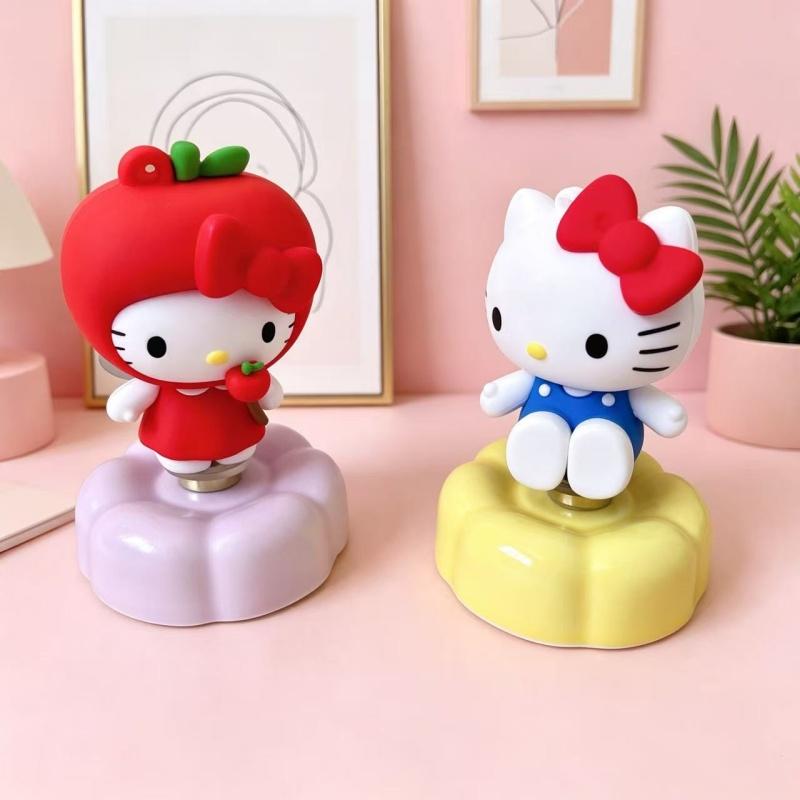 Cartoon Genuine Vinyl Doll Hello Kitty Action Figures With Rotatable Base Cake Decoration Model Desktop Toy Car Decor Ornaments
