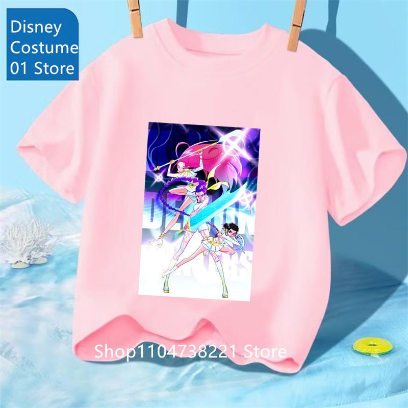 

Saja Футболка для хлопчиків Аніме Kpop Мисливці на демонів Дитячі футболки Дитячий одяг 2025 Новий Літній Повсякденний Хлопчики Дівчатка Топи з коротким рукавом 150