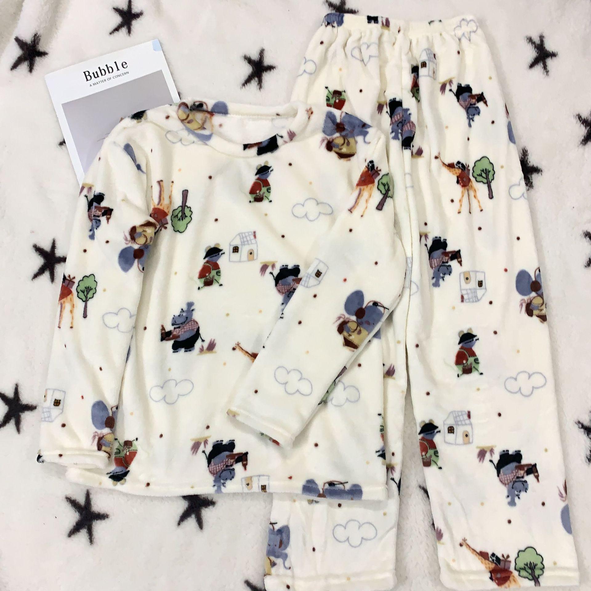 

Женская фланелевая пижама с рисунком жирафа - плотный, теплый флисовый костюм для отдыха из кораллового флиса на осень и зиму XXL (125-145 lbs)