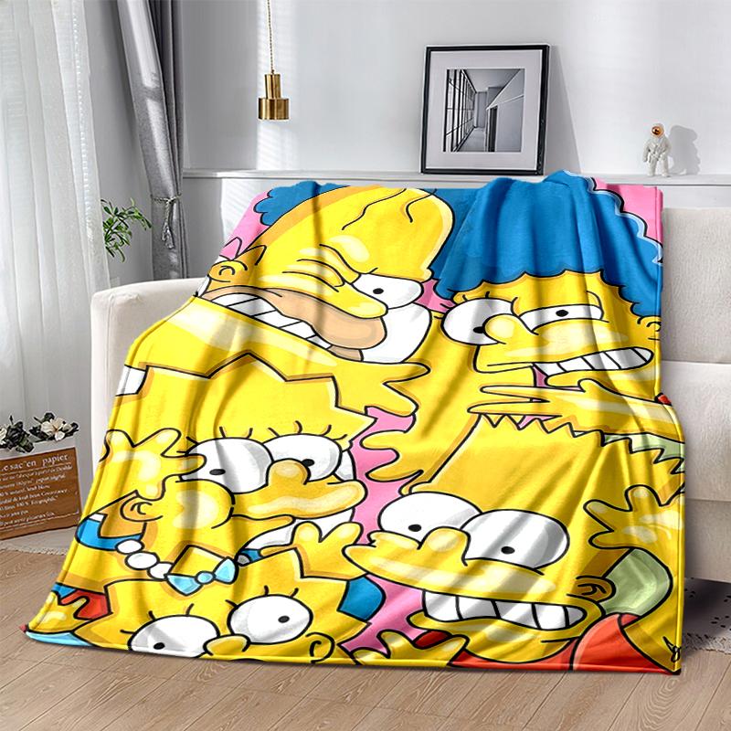 1Pc Simpsons Family Portrait Blanket Soft And Comfortable Casual Warm Camping Travel Christmas Halloween Gift M921910