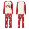 Christmas Print Family Matching Pajama Set with Long Sleeve Round Neck Top and Pants for Parents and Kids