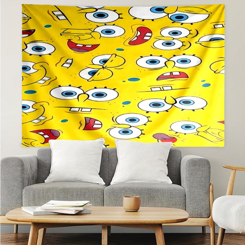 1PC Sponge Expressions Pattern K-pop music group Tapestry Accessories for Bedroom,Livingroom, dormitory Room Wall Decor Fan Birthday Gifts