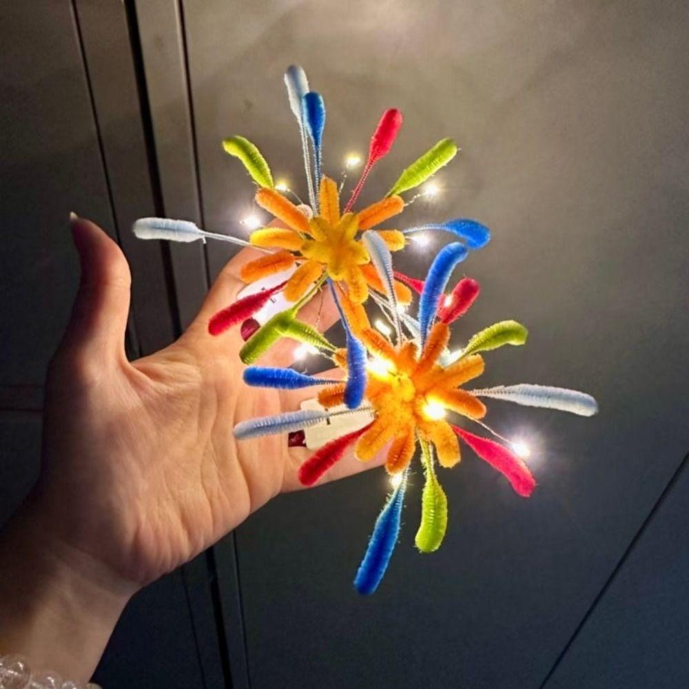 Lighting Glow Color Firework Strip Hair Clip Handmade Hair Clip Creative Gift Hair Accessories