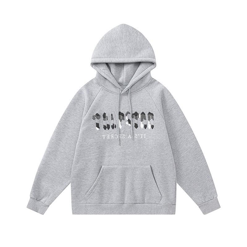 Mens Gradient Letter Tiger Head Embroidered Hoodie Jogger Set Streetwear Winter Outfit