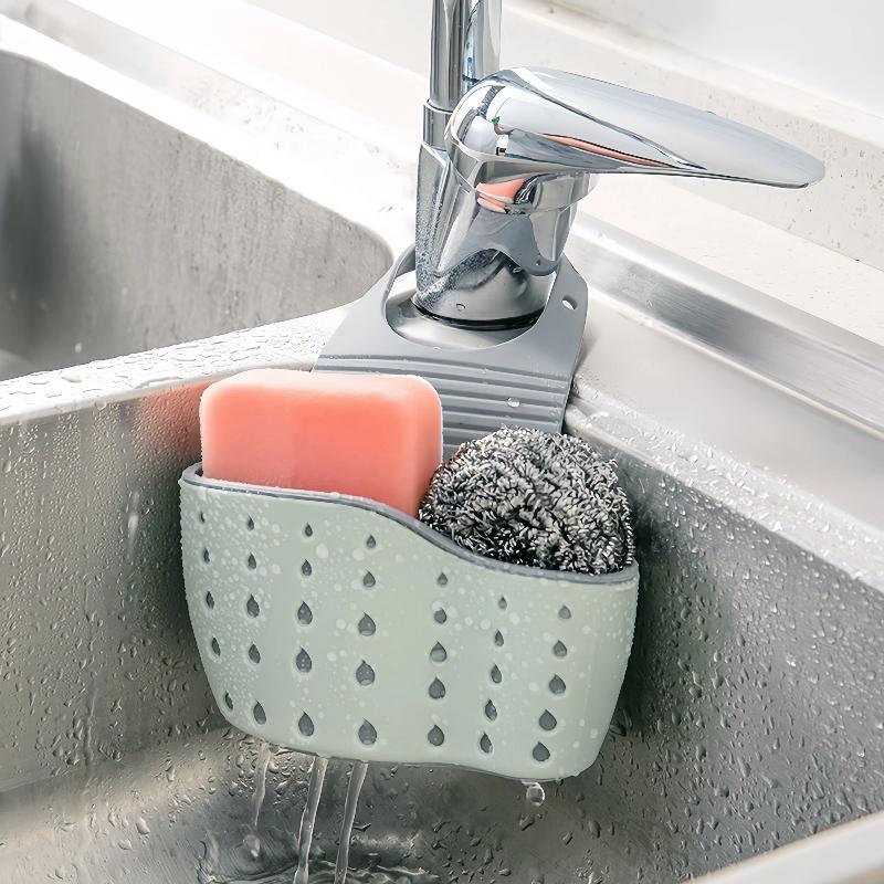 2Pcs Adjustable Snap-On Sink Drainage Hanging Basket Kitchen Storage Organizer