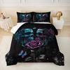 Set Biancheria da Letto con Teschio 3 Pezzi Misura Queen Set Biancheria da Letto Gotica Set Copripiumino Teschio Queen Copripiumino Rosa Copertura Teschio di Halloween