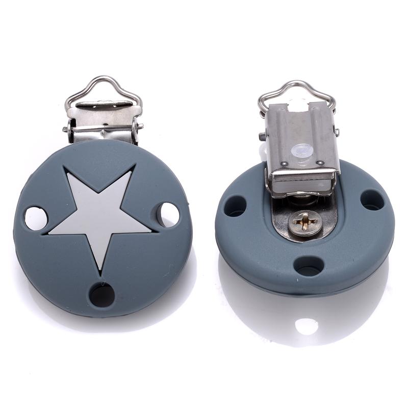 3Pcs Silicone Pacifier Clip Star Heart Round Silicone Clips for DIY Pacifier Chain Accessories Baby Soother Nursing Dummy Holder