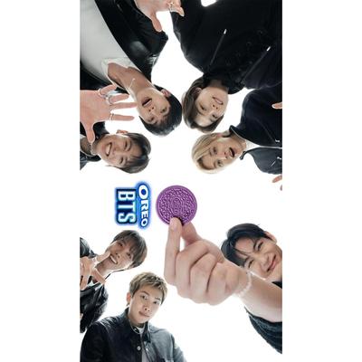 Hotteok Edição Limitada BTS x Oreo (Panqueca Doce Coreana) Conjunto de Presente com 3 Tipos de Manga para Copo Flavor Cookie + BTS V