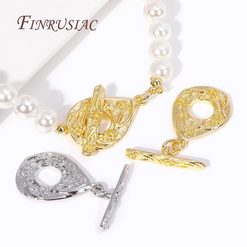18K Gold Plated Brass Droplet Toggle Clasps For Necklace/Bracelet Making,Trendy DIY Jewelry Supplies Bracelet Necklace OT Clasps