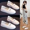 Little White Shoes Women's Shoes Spring and Autumn 2025 New Flat Bottom Shallow Mouth One Pedal Shoes Doudou Casual Single Shoes Pregnant Women