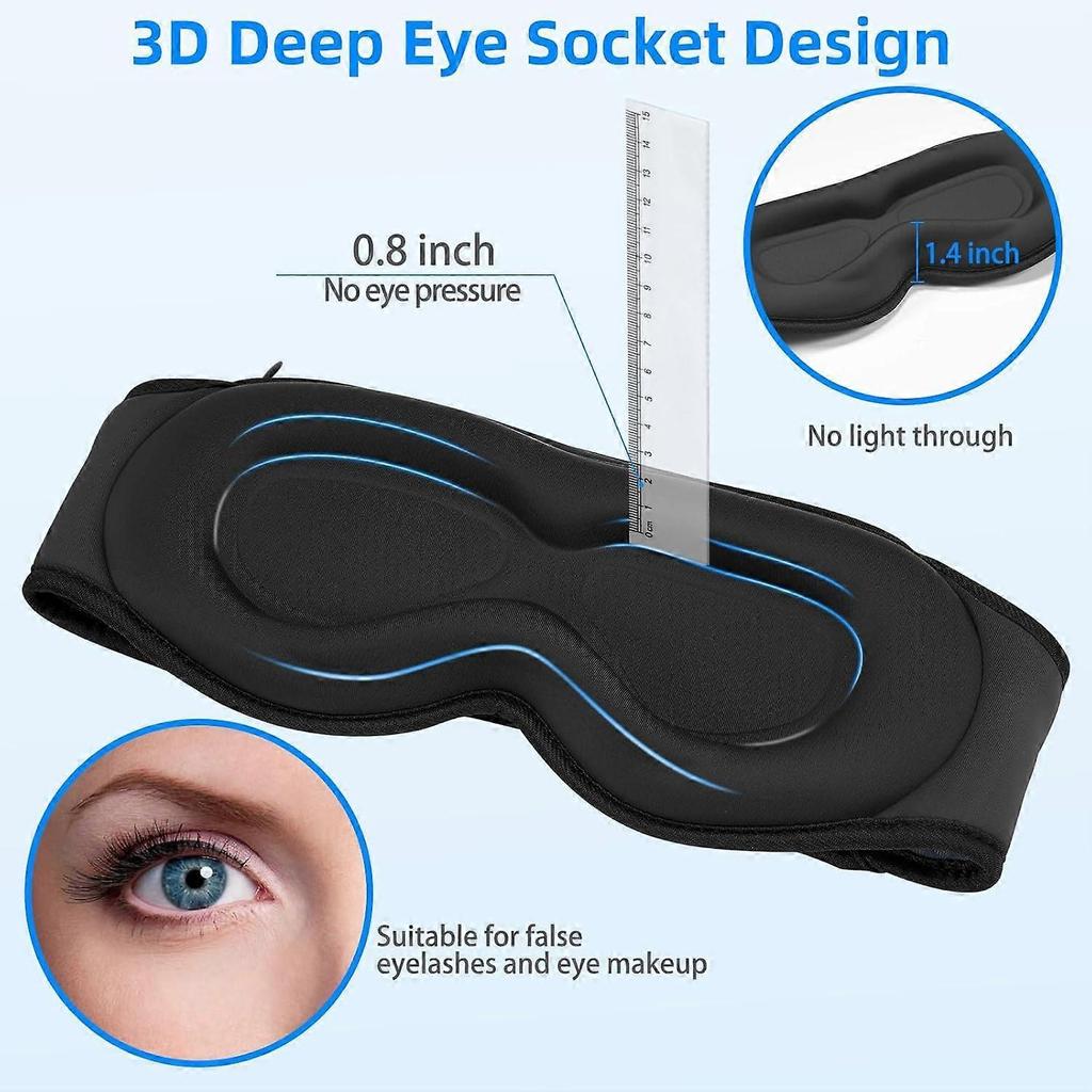 3D Sleep Eye Mask with Bluetooth Headset, Special Sleep Headset for Side Sleep, Zero Intraocular Pressure, Adjustable Sleep Eye Mask, Ultra-thin
