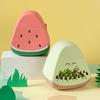 Desktop Trash Can Small Body Large Capacity Fruit Pattern Design Flip Cover Mini Waste Basket Home Decor