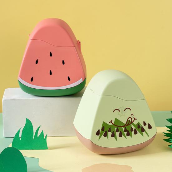 Desktop Trash Can Small Body Large Capacity Fruit Pattern Design Flip Cover Mini Waste Basket Home Decor