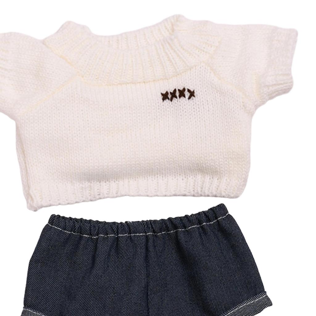 Plush Doll Clothes for 38cm Doll Lovely Little Girls Gift DIY Supplies Sweater And Jeans Doll Clothing Costume