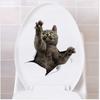 Cartoon Cat Toilet Sticker Bathroom and Bathroom Beautification Decoration Toilet Lid Waterproof 3D Self-Adhesive Sticker