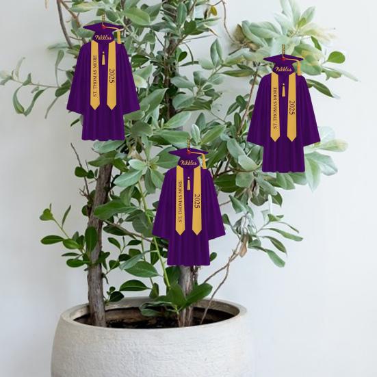 2D Personalized Graduation Ornaments Class of 2025 Graduation Gown Hanging Decoration Custom Name Year Acrylic Keepsake High School College Grad Gift