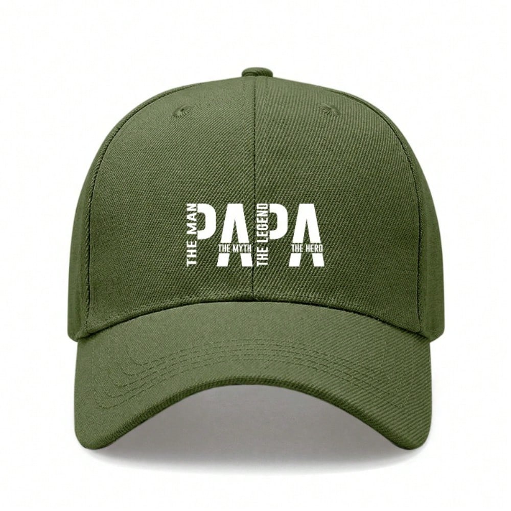 [Papa Dad Hat] Light Beige Polyester Adjustable Breathable Casual Baseball Cap For Men Father's Day Gift