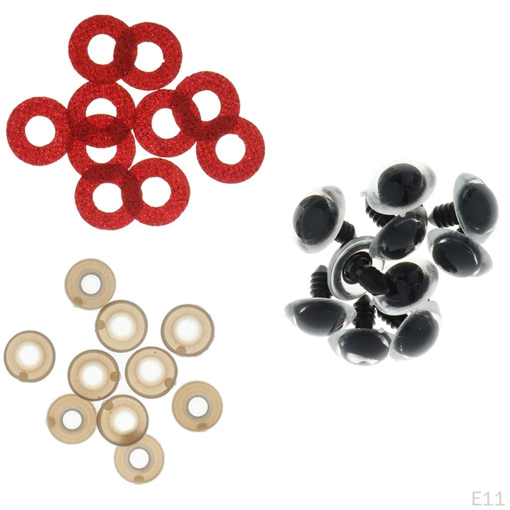10x Glitter Safety Teddy , 24mm