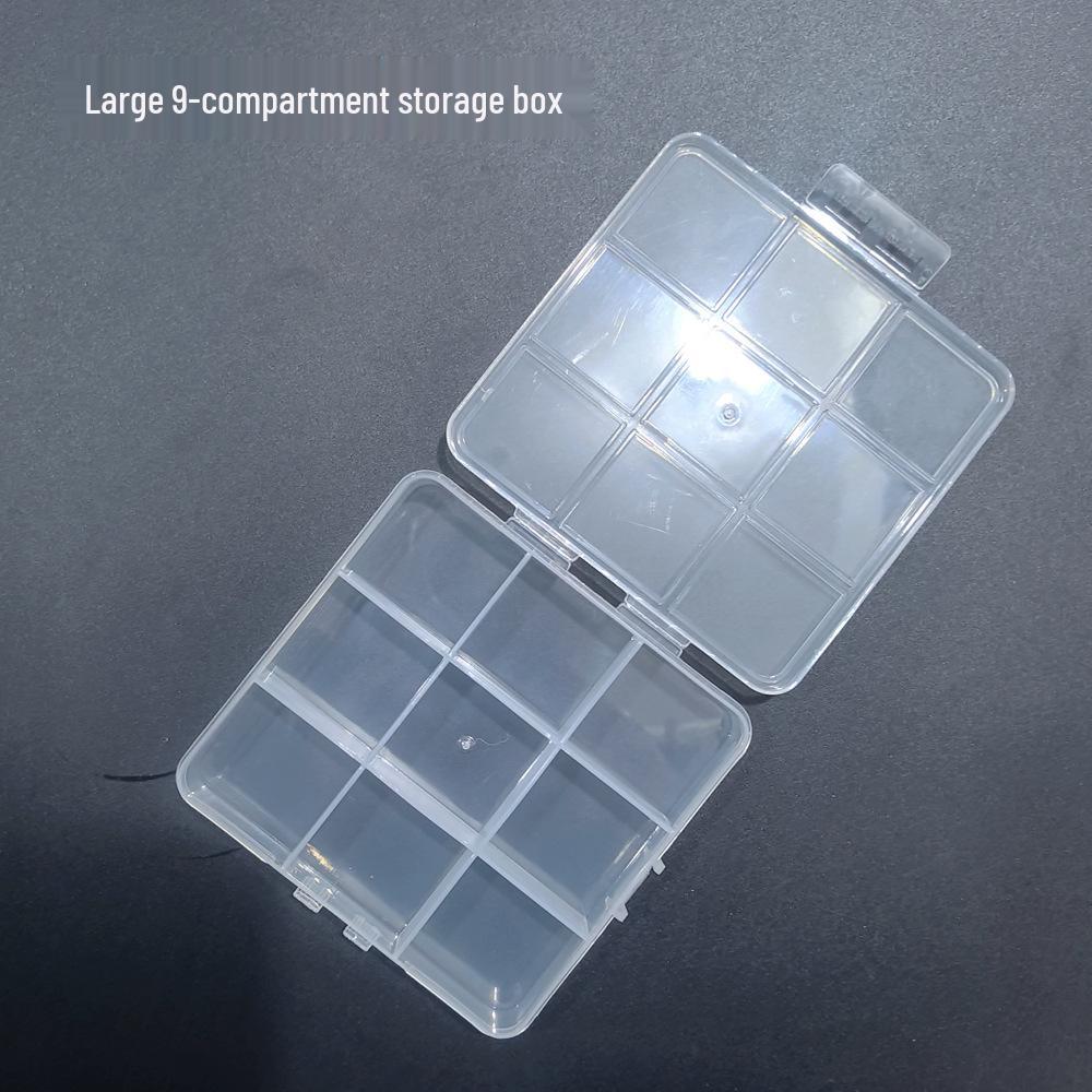 

Large Double-Buckle 9-Compartment Transparent Storage Box for DIY Nail Art Beads