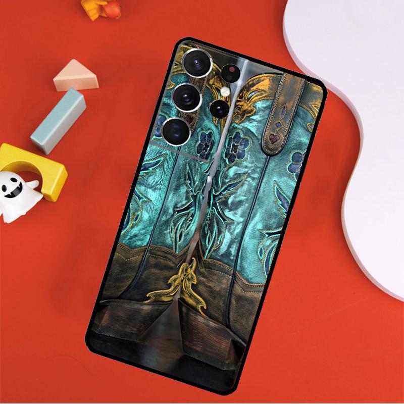 Rustic Cowboy Cowgirl Western Country Phone Case For Samsung Galaxy S25 Ultra S9 S10 S20 S21 FE S22 S23 S24 Plus S24 Ultra Cover